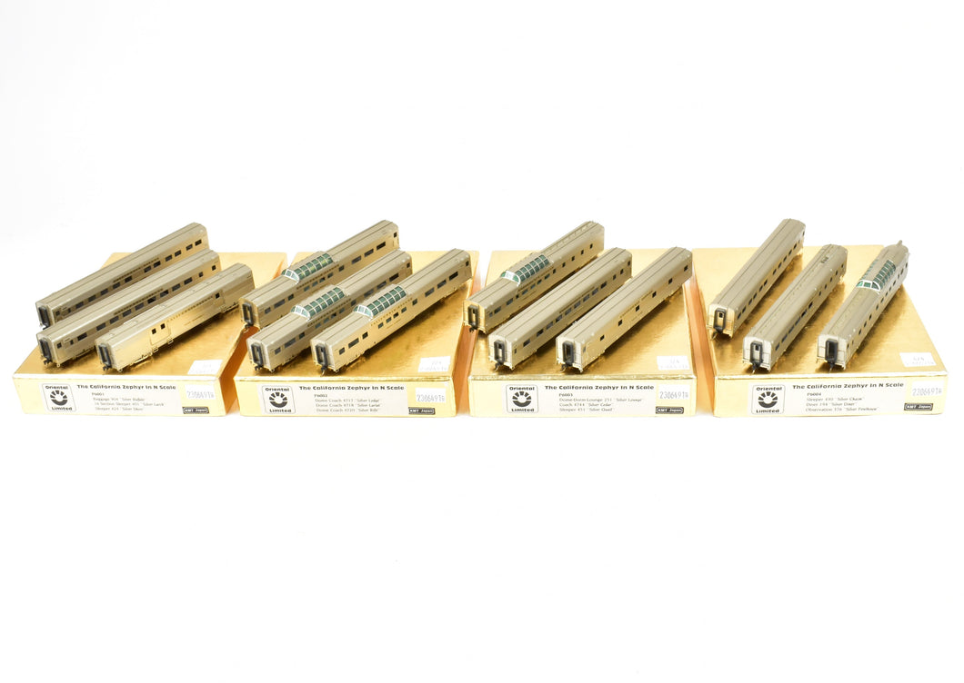 N scale Brass CON Oriental Limited CB&Q/D&RGW/WP CZ - California Zephyr 12-Car Set Lettered