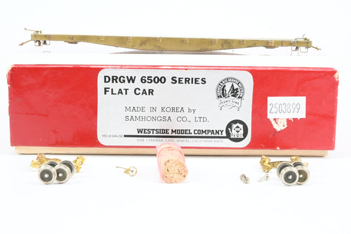 HOn3 Brass Westside Model Co. D&RGW - Denver & Rio Grande Western 6500 Series Flat Car
