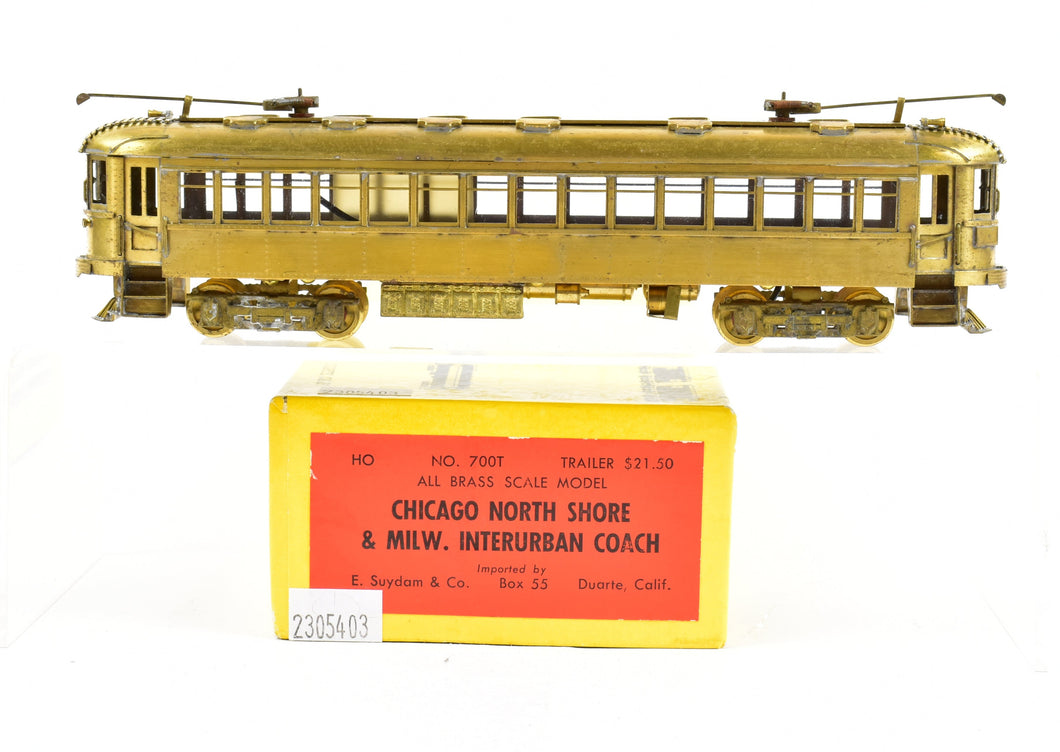 HO Brass Suydam CNS&M - North Shore Line Interurban Coach 700T Trailer Unpowered