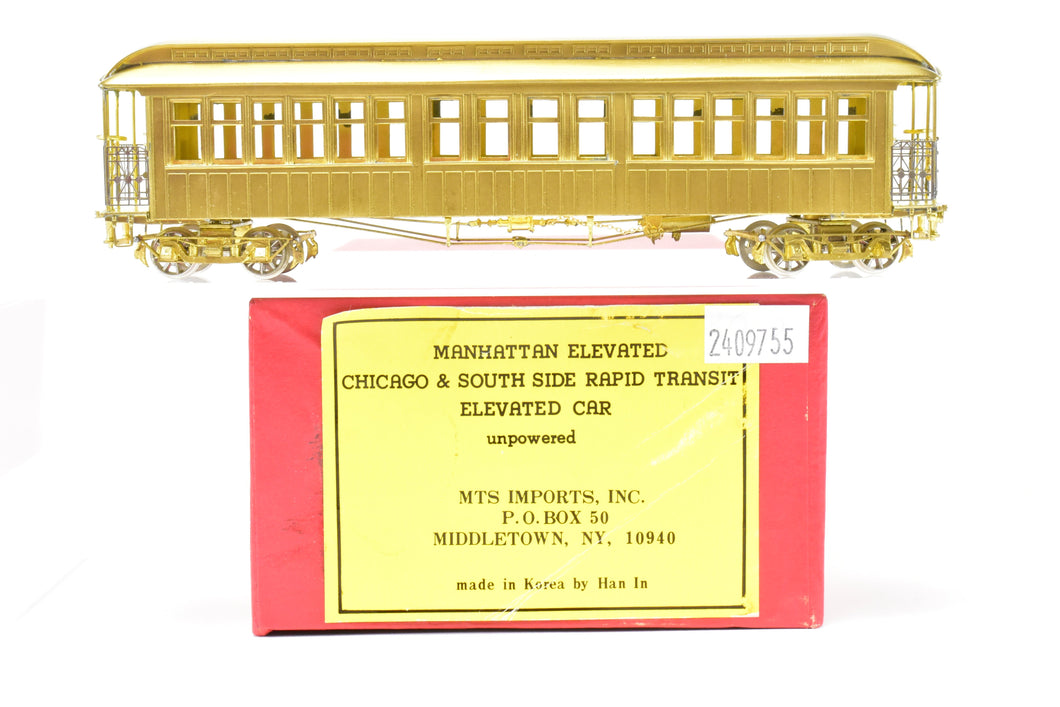 HO Brass MTS Imports Manhattan Elevated/Chicago & South Side Rapid Transit Elevated Car - Unpowered