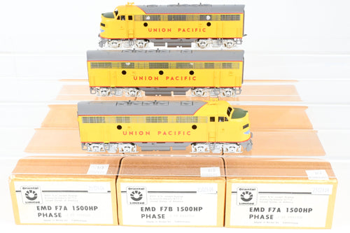 HO Brass Oriental Limited UP - Union Pacific EMD F7A/F7B/F7A 1500 HP Phase I 3-Unit Set Factory Painted