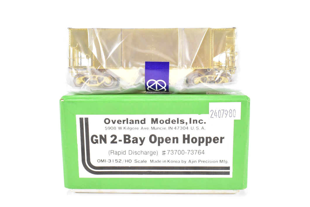 HO Brass OMI - Overland Models, Inc. GN - Great Northern 2-Bay Open Hopper (Rapid Discharge) - New Old Stock