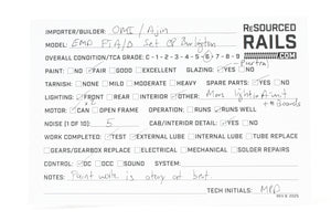 O Brass OMI - Overland Models Inc. CB&Q – Burlington Route EMC FT A/B Set Custom Painted