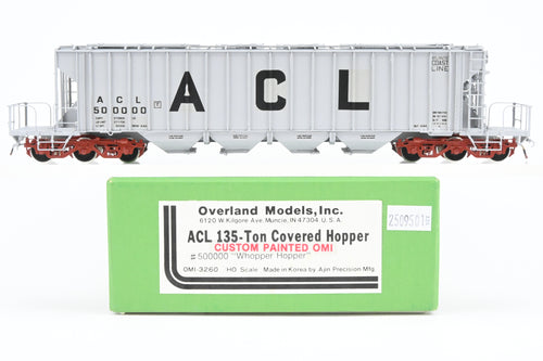 HO Brass CON OMI - Overland Models, Inc. ACL - Atlantic Coast Line 135-Ton Covered Hopper Factory Painted No. 500000.