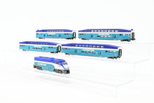 Load image into Gallery viewer, N Athearn Coaster EMD F59PHI and Three Athearn Bombardier Coaches and One Control Car Factory Painted NO BOXES
