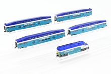 Load image into Gallery viewer, N Athearn Coaster EMD F59PHI and Three Athearn Bombardier Coaches and One Control Car Factory Painted NO BOXES
