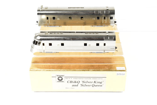 HO Brass CON Oriental Limited CB&Q - Burlington Route EMD EA/EB Silver King and Silver Queen Set Plated with No Lettering