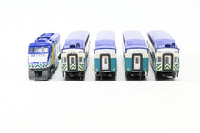 Load image into Gallery viewer, N Athearn Coaster EMD F59PHI and Three Athearn Bombardier Coaches and One Control Car Factory Painted NO BOXES
