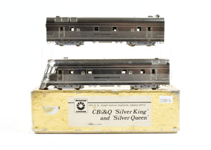 HO Brass Oriental Limited CB&Q - Burlington Route EMD  EA Silver King and Silver Queen, Plated with No Lettering