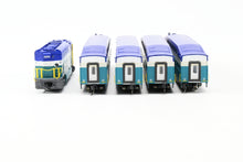 Load image into Gallery viewer, N Athearn Coaster EMD F59PHI and Three Athearn Bombardier Coaches and One Control Car Factory Painted NO BOXES
