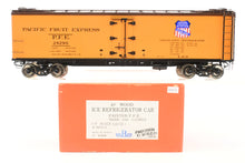 Load image into Gallery viewer, Gauge 1 - 1:32nd Scale Brass PSC - Precision Scale Co. PFE - Pacific Fruit Express 40' Wood Refrigerator R-30-12 Factory Painted No. 28290
