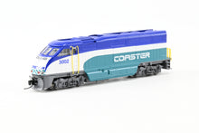 Load image into Gallery viewer, N Athearn Coaster EMD F59PHI and Three Athearn Bombardier Coaches and One Control Car Factory Painted NO BOXES
