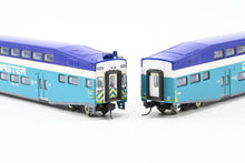 Load image into Gallery viewer, N Athearn Coaster EMD F59PHI and Three Athearn Bombardier Coaches and One Control Car Factory Painted NO BOXES
