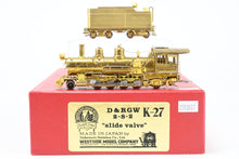 Load image into Gallery viewer, HOn3 Brass Westside Model Co. D&amp;RGW - Denver &amp; Rio Grande Western K-27 Slide Valve
