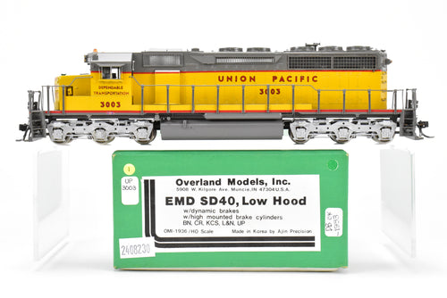 HO Brass OMI - Overland Models Inc. UP - Union Pacific EMD SD40 Low Nose C/P No. 3003