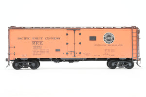 O Brass PSC - Precision Scale Co. PFE - Pacific Fruit Express 40’ Steel Reefer with Wood Roof Walk Circa 1945 CP No. 45683