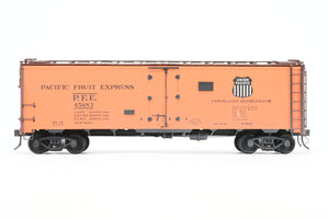 O Brass PSC - Precision Scale Co. PFE - Pacific Fruit Express 40’ Steel Reefer with Wood Roof Walk Circa 1945 CP No. 45683