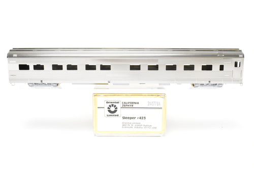 HO Brass Oriental Limited CB&Q/DRGW/WP California Zephyr Sleeper #423 Budd 10-6