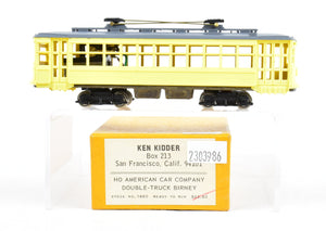 HO Brass Ken Kidder HO American Car Co. Double-Truck Birney Painted