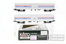 Load image into Gallery viewer, N Kato 106-3503 Amtrak Material Handling Car 2-Pack Phase III Set C-1 Nos. 1524 and 1547
