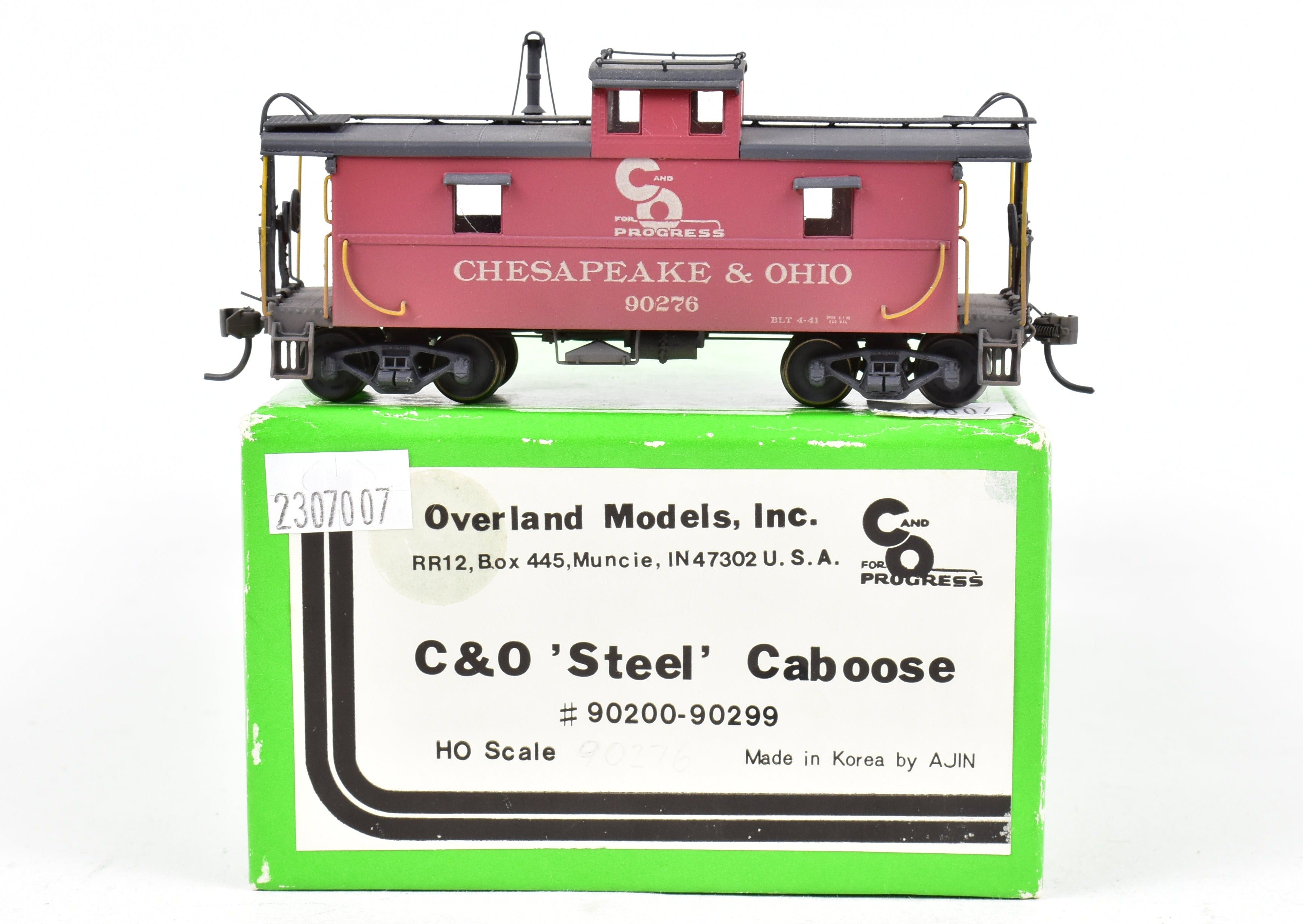 HO Brass OMI - Overland Models, Inc. C&O - Chesapeake & Ohio Steel Caboose  #90200-90299 Series CP & Weathered No. 90276