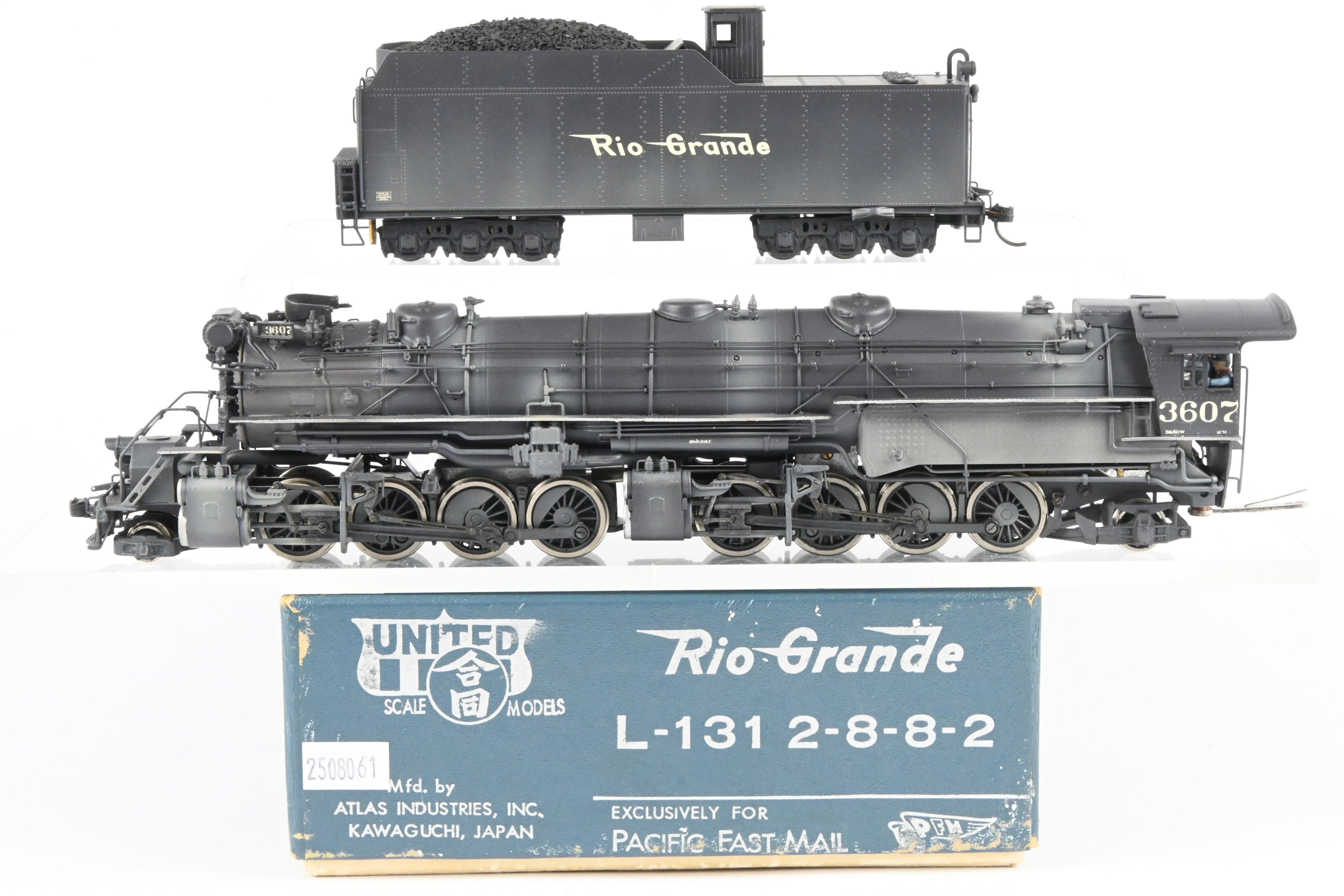 UNITED D.＆R.G.W. L-131 2-8-8-2 HO Brass PFM - United D&RGW - Denver & Rio Grande Western L