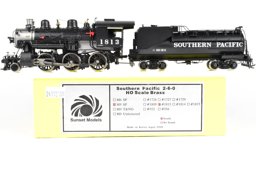 HO Brass CON Sunset Models SP - Southern Pacific M-9 2-6-0 FP No. 1813 With DCC & Sound