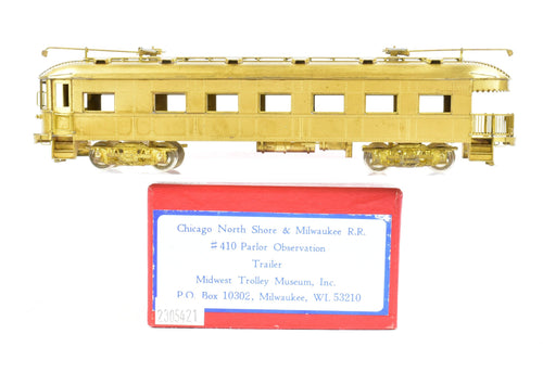 HO Brass MTM - Midwest Trolley Museum CNS&M - North Shore Line No. 410 Parlor Observation Trailer