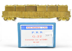 HO Brass Railworks PRR - Pennsylvania Railroad G-22 Container Car With 12 HB1 Containers