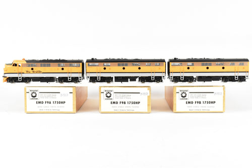 HO Brass Oriental Limited D&RGW - Rio Grande EMD F9 A/B/B Set 1750 HP Each Factory Painted