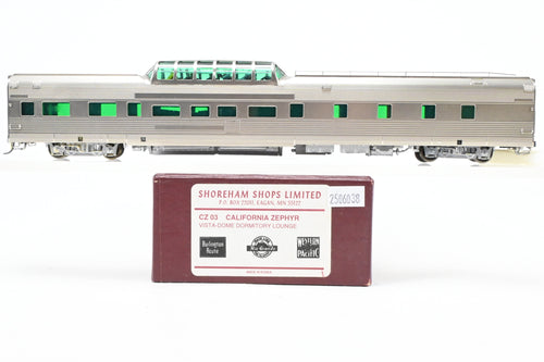 HO Brass Shoreham Shops CB&Q/D&RGW/WP California Zephyr Zephyr Budd Vista Dormitory Lounge