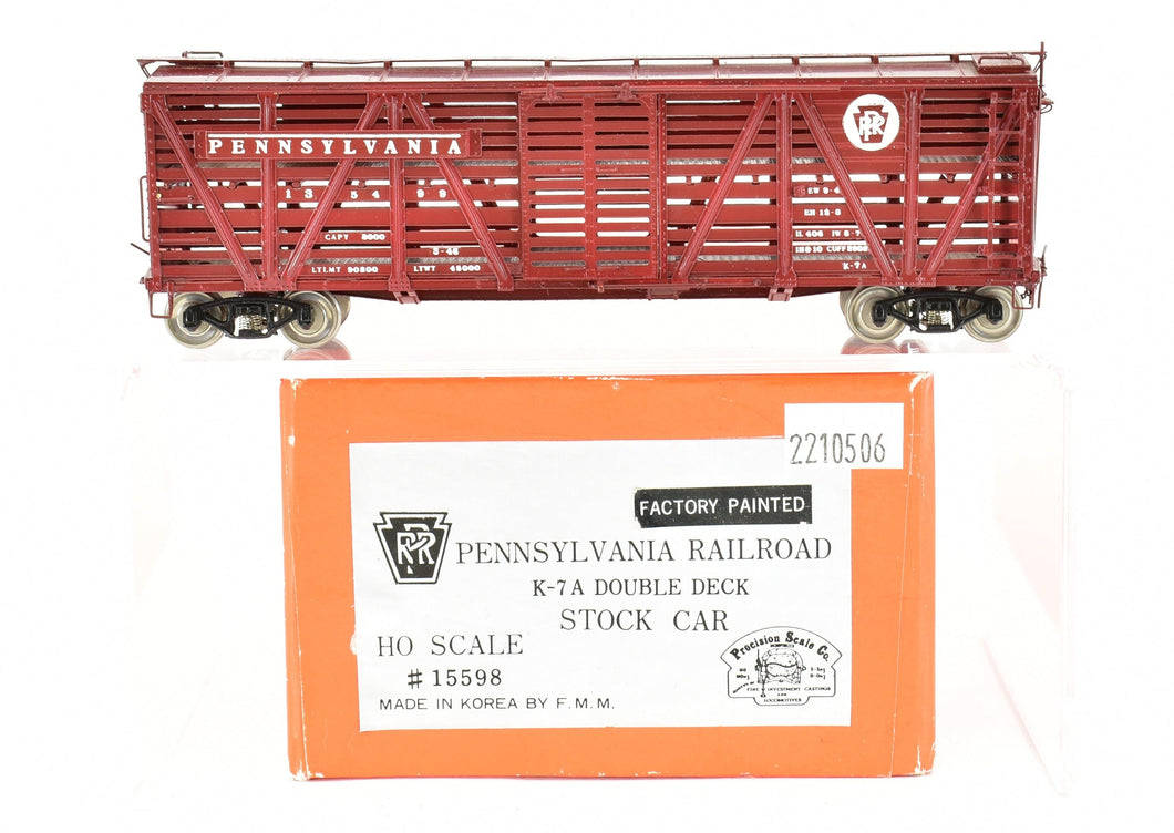 HO Brass PSC - Precision Scale Co. PRR- Pennsylvania Railroad K-7a Double Deck Stock Car FP