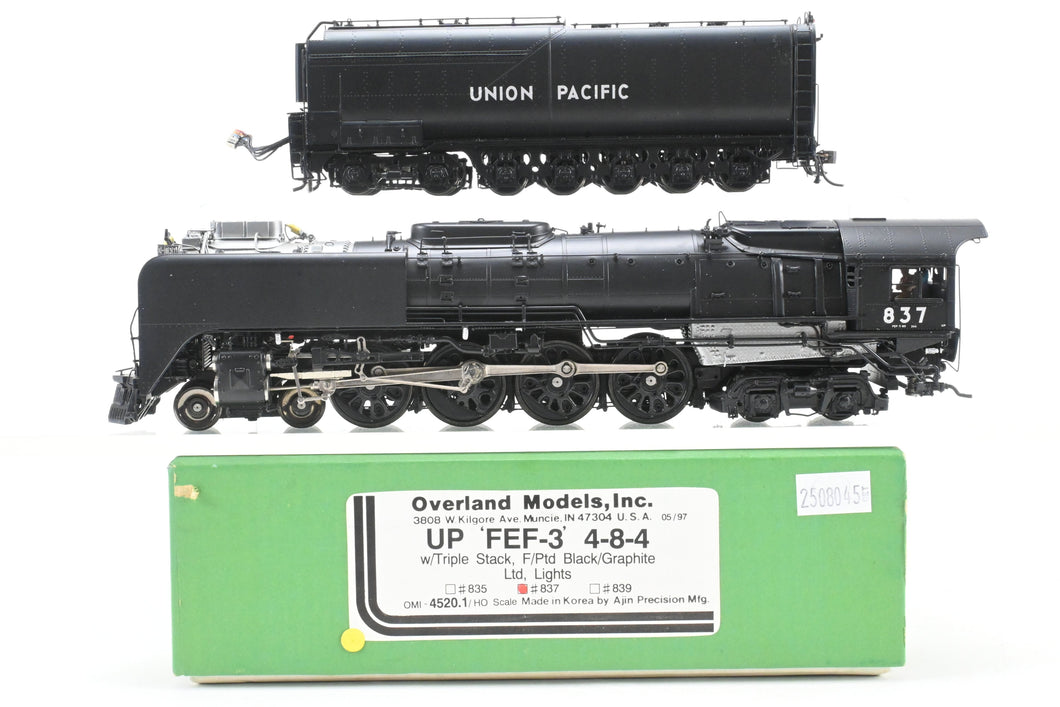 HO Brass CON OMI - Overland Models Inc. UP - Union Pacific FEF-3 4-8-4 Factory Painted No. 837 With Triple Stack