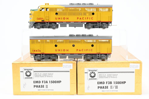 HO Brass Oriental Limited UP - Union Pacific EMD F3A/F3B PH II/III 1500 HP 2-Unit Set Custom Painted