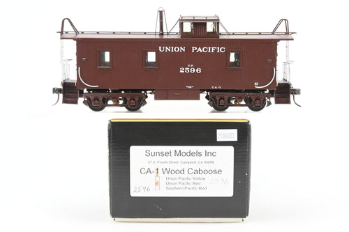 O Brass Sunset Models Third Rail UP - Union Pacific CA-1 Wood Caboose FP in Red No. 2596