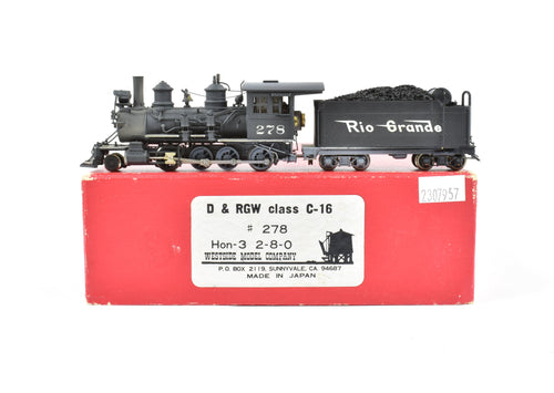 HOn3 Brass Westside Model Co. D&RGW - Denver & Rio Grande Western C-16 2-8-0 #278 painted