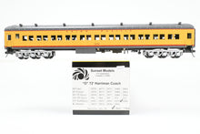 Load image into Gallery viewer, O Brass Sunset Models Third Rail UP - Union Pacific 72’ Harriman Coach FP Yellow/Gray No. 1056
