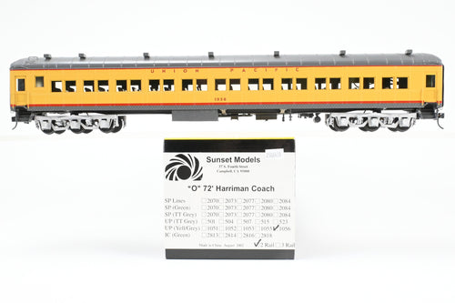 O Brass Sunset Models Third Rail UP - Union Pacific 72’ Harriman Coach FP Yellow/Gray No. 1056