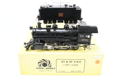 O Brass Sunset Models ATSF – Santa Fe 2-8-0 1971 Class Custom Painted CB&Q – Burlington Route No. 3182 w/ DCC and Sound