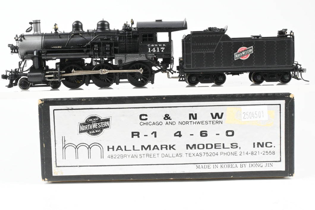 HO Brass Hallmark Models C&NW - Chicago & North Western R-1 Class 4-6-0 Custom Painted No. 1417