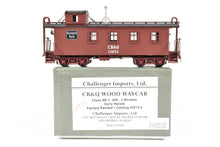Load image into Gallery viewer, HO Brass CIL - Challenger Imports CB&amp;Q - Burlington Route Wood Waycar 30 ft. Class NE-7, FP No. 13972
