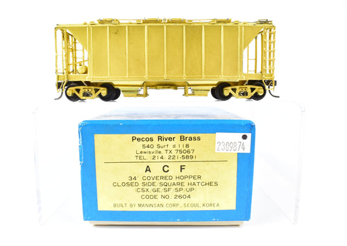 HO Brass Pecos River Brass Various Roads ACF 34' Covered Hopper Closed Sides/Square Hatches