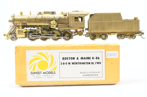 HO Brass Sunset Models B&M - Boston & Maine K-8b 2-8-0 With Worthington BL FWH