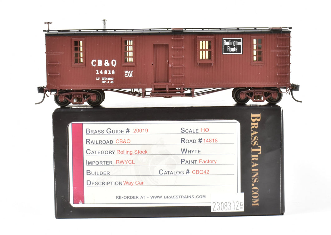 HO Brass CON Railway Classics CB&Q - Burlington Route War Emergency Waycar Factory Painted REBOXX