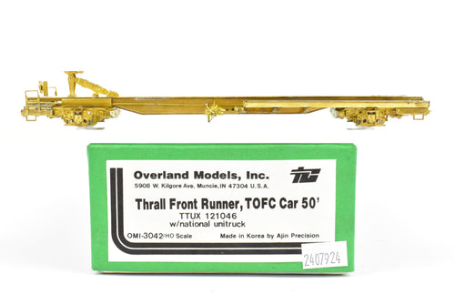 HO Brass OMI - Overland Models, Inc. Various Roads TTX - Trailer Trains Thrall Front Runner 50' TOFC Car TTUX 121046 w/National Unitruck