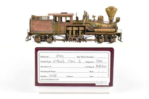 HO Brass PFM - United Early Run 2-Truck Class B Shay Geared Locomotive 1995 run REBOXX