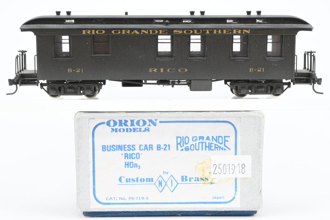 HOn3 Brass NJ Custom Brass RGS - Rio Grande Southern Business Car B-21 “Rico” Custom Painted