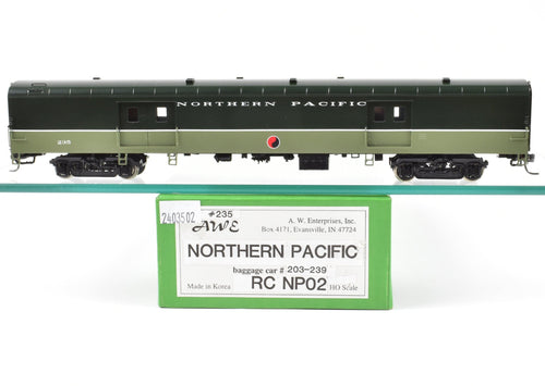 HO Brass A. W Enterprises (AWE) NP - Northern Pacific Baggage Car #203-239 Pro-Painted Lowey Scheme