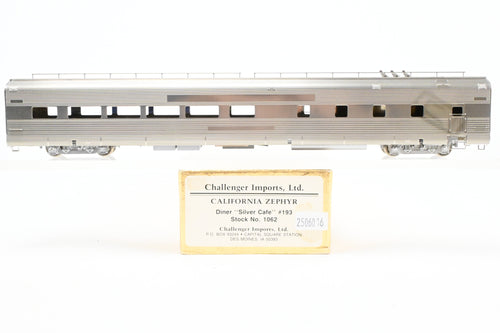 HO Brass CIL - Challenger Imports CB&Q - Burlington Route California Zephyr Diner “Silver Café” No. 193