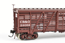 Load image into Gallery viewer, HO Brass CIL - Challenger Imports CB&amp;Q - Burlington Route Class SM-16 36' Stock Car FP No. 59056
